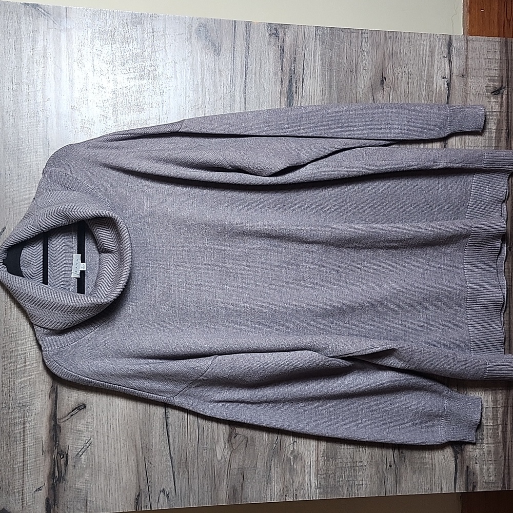 Raya Cowl Neck Knit Sweater Dress In Gray